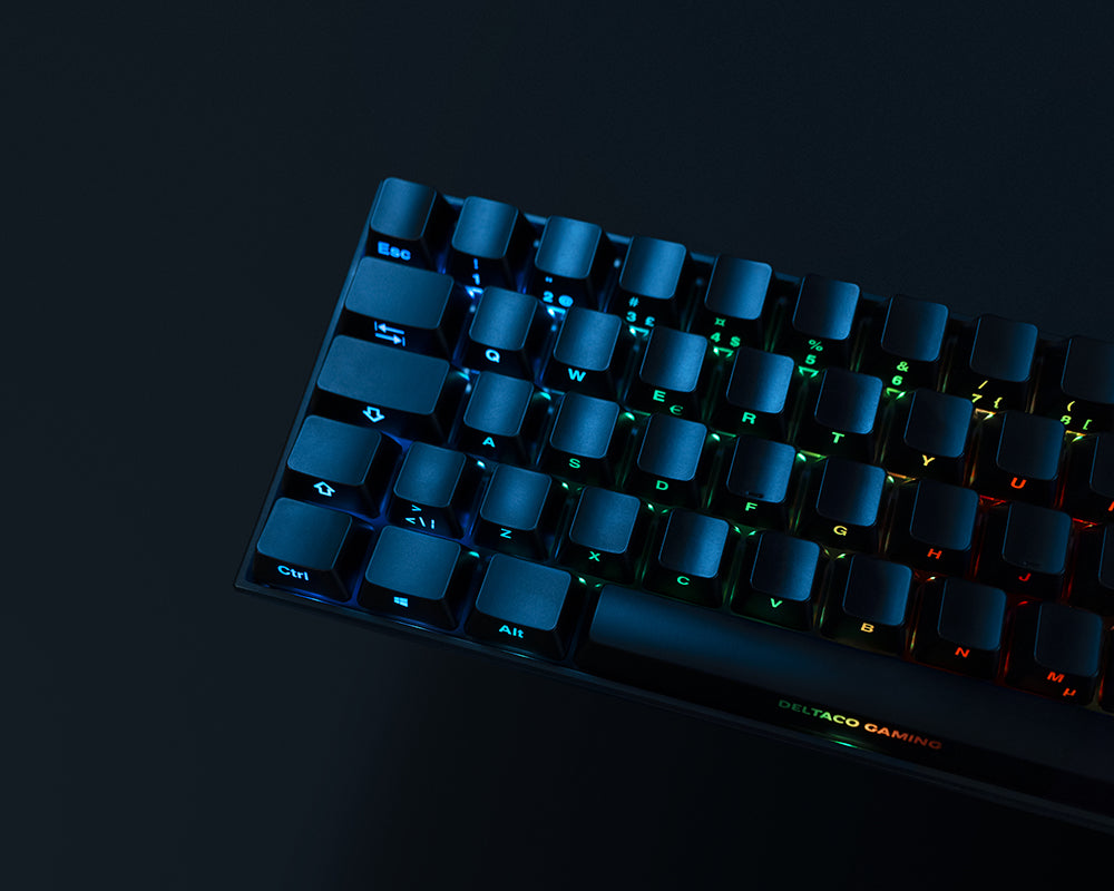 DELTACO GAMING DK440R Tastatur Mekanisk RGB Trådløs Kabling Tysk Deltaco