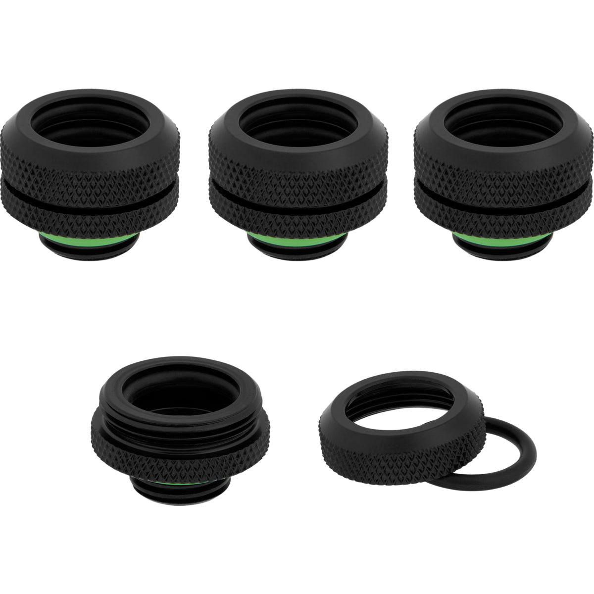 CORSAIR Hydro X Series XF Hardline 14mm OD Fitting Kølevæske system tilpasning 4-pack Sort
