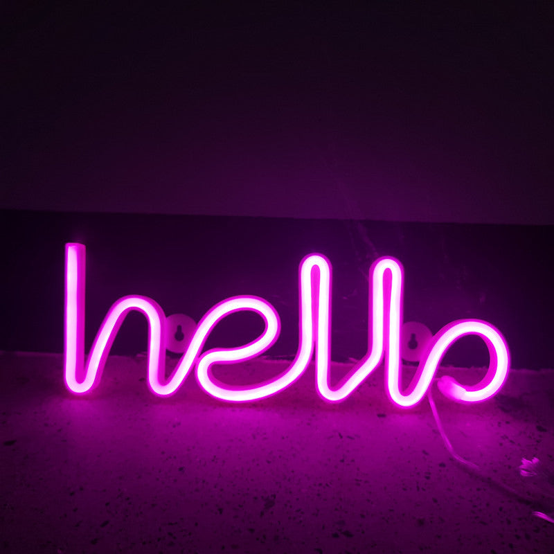 Hello Neon Led Lampa Rosa