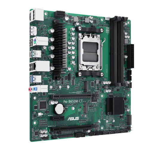 ASUS PRO B650M-CT-CSM – micro ATX AM5 bundkort – skråt ovenfra