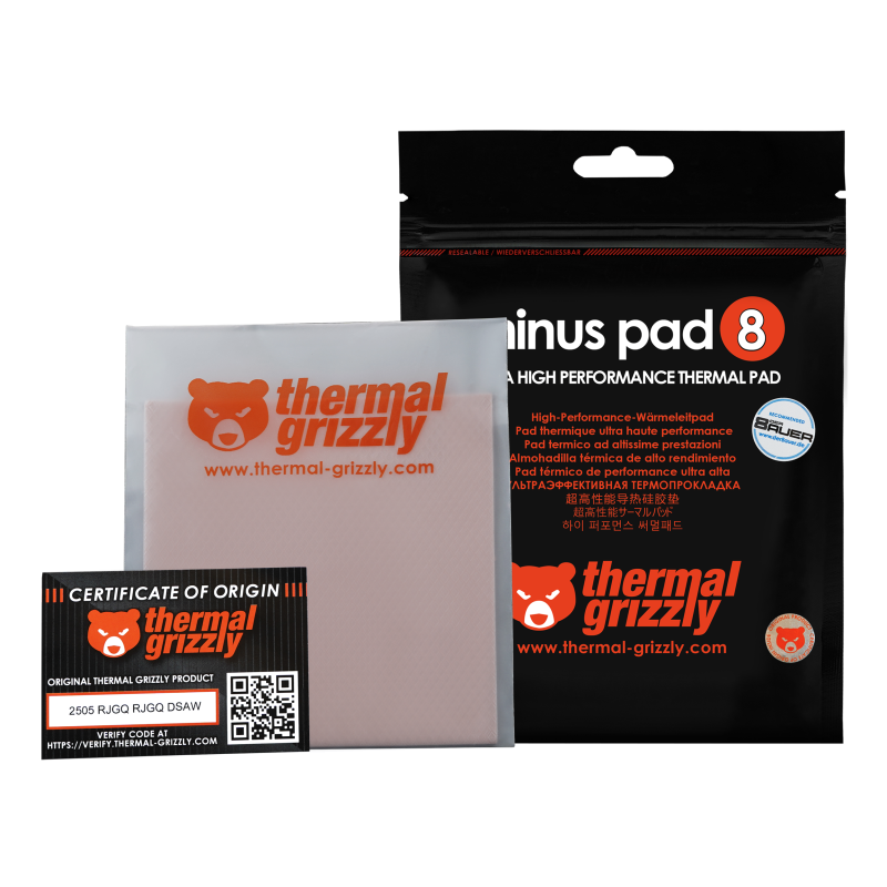 Termisk Grizzly Minus Pad 8 - 100x 100x 2,0 Mm