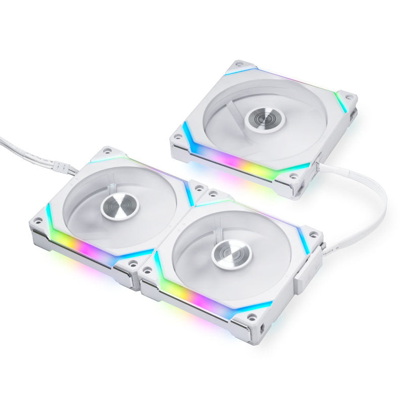 Lian Li UNI FAN SL V2 120 RGB PWM Fläkt 3-pack, vit - 120 mm, 28 mm ram