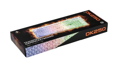 Deltaco - DK250 Membrane Keyboard - Transparent - Regnbågs LED