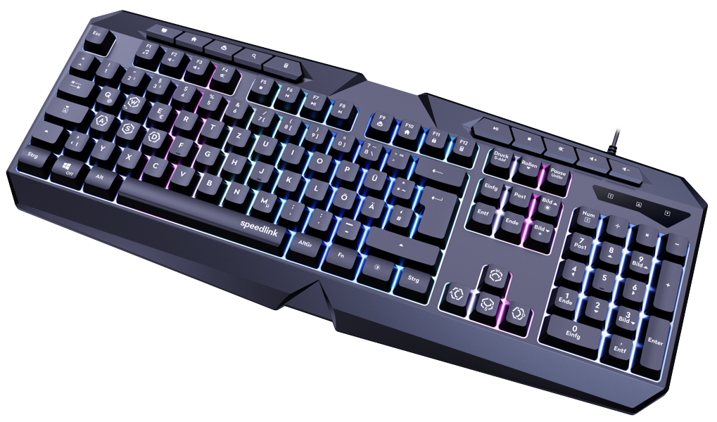 Speedlink - LUDICIUM RGB Rainbow Gaming Tangentbord, Svart - US Layout