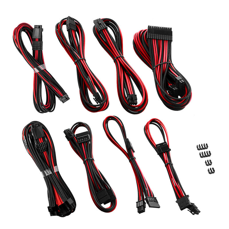 CableMod RT-Series Pro ModMesh 12VHPWR Dual Cable Kit För ASUS/Seasonic - Svart/röd