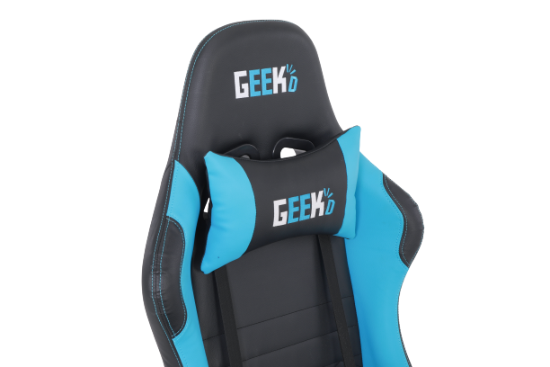 Geekd Vulcan Gaming Chair Svart/Blå - Topp PU-läder - Upp Till 120 KG