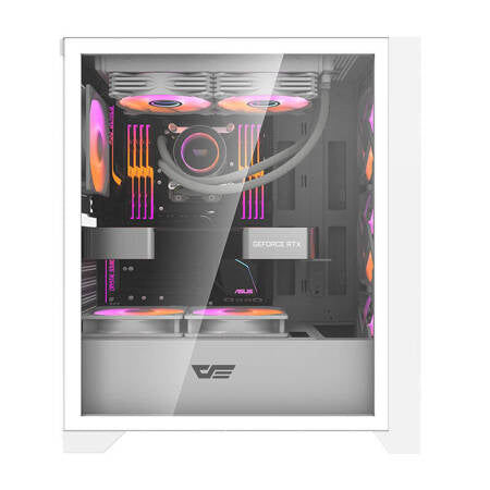 Datorfodral Darkflash DRX70 MESH + 4 RGB-fläktar (vit)