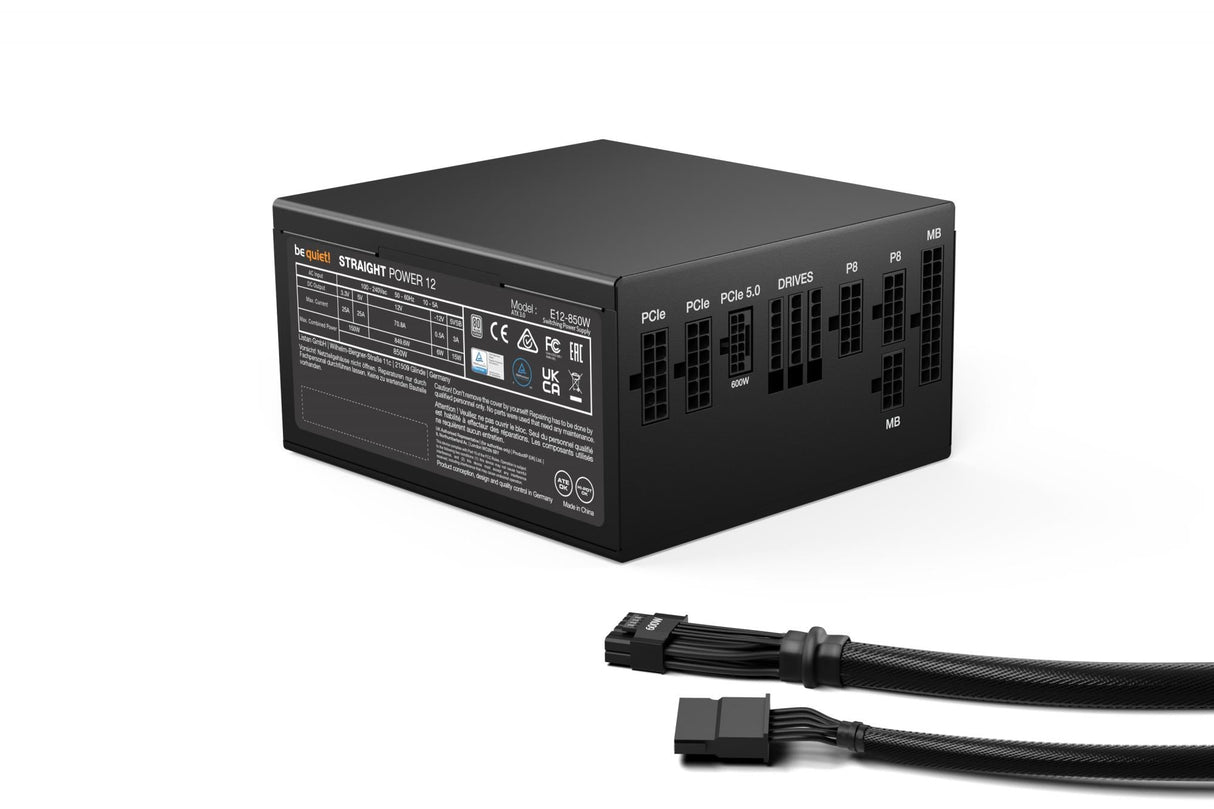 be quiet! Straight Power 12 Platinum 850W ATX3.0, PC power supply (black, 1x 12VHPWR, 4x PCIe, cable management, 850 watts) Be quiet