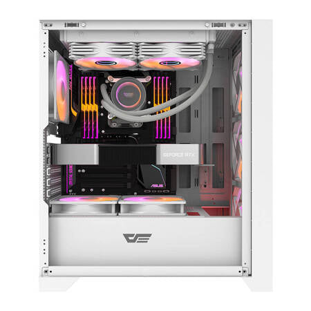Datorfodral Darkflash DRX70 MESH + 4 RGB-fläktar (vit)