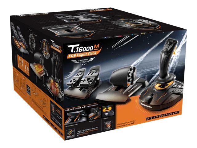 ThrustMaster T.16000M FCS Flight Pack Joystick, Gaspedal Och Pedaler