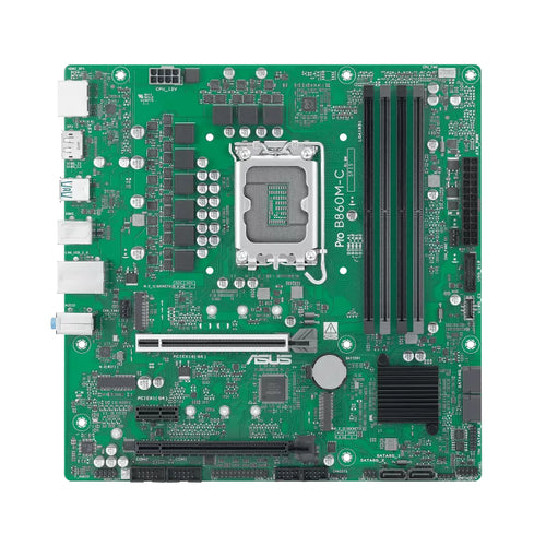 ASUS PRO B860M-C-CSM – grønt bundkort set ovenfra