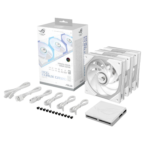 ASUS ROG Eurux GR120 ARGB Reverse Fan White Edition - Triple Pack – emballage