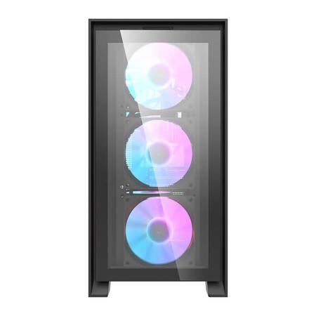 Datorfodral Darkflash DRX70 GLASS + 4 RGB-fläktar (svart)