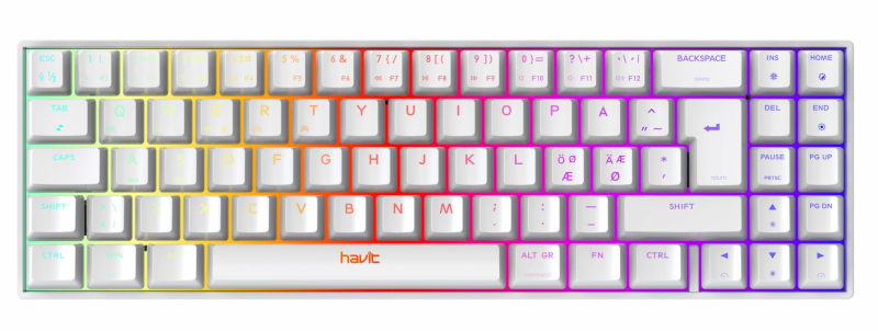 Havit KB496L Vit 65 % Speltangentbord RGB-ljus