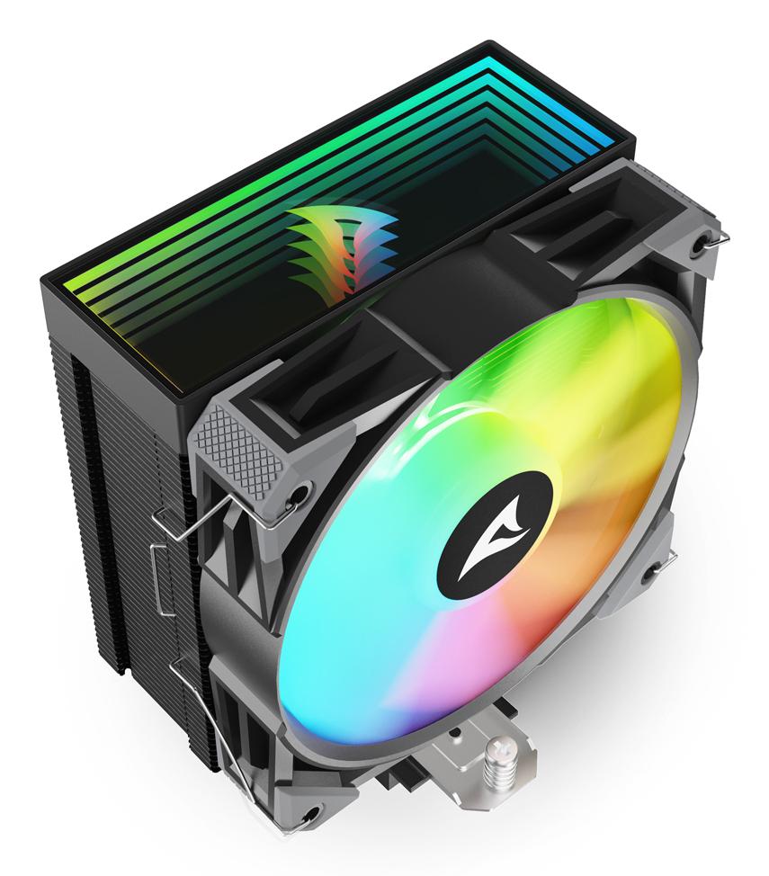 Sharkoon A50 RGB Black 230W TDP 5-Heatpipe 120mm PWM FDB ARGB CPU Air Cooler Sharkoon