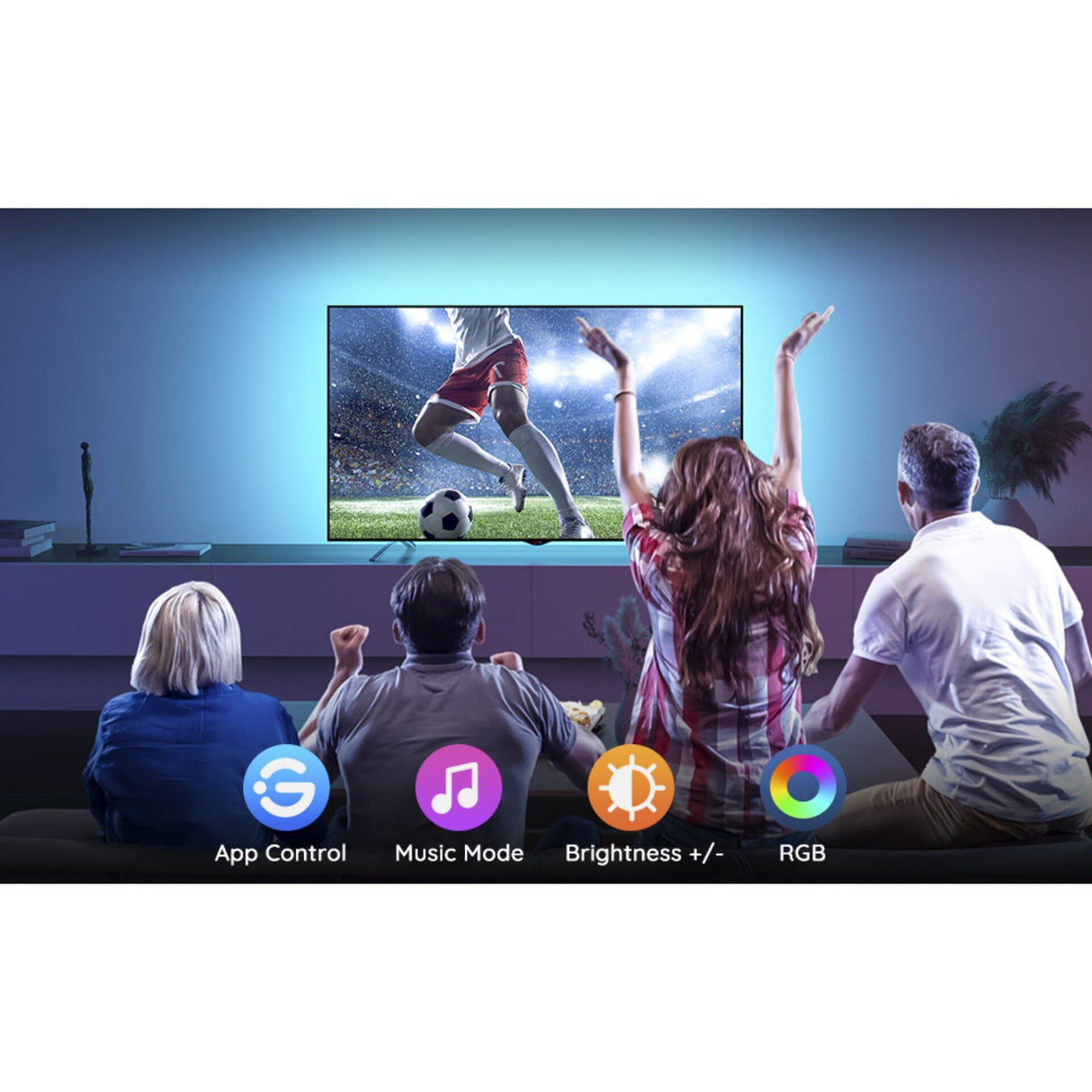 Govee RGB Bluetooth LED-bakgrundsbelysning För 46" - 60" TV