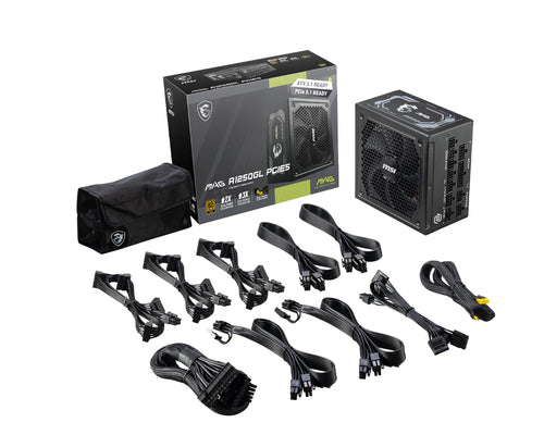 MSI MAG A1250GL – strømforsyning – Sort