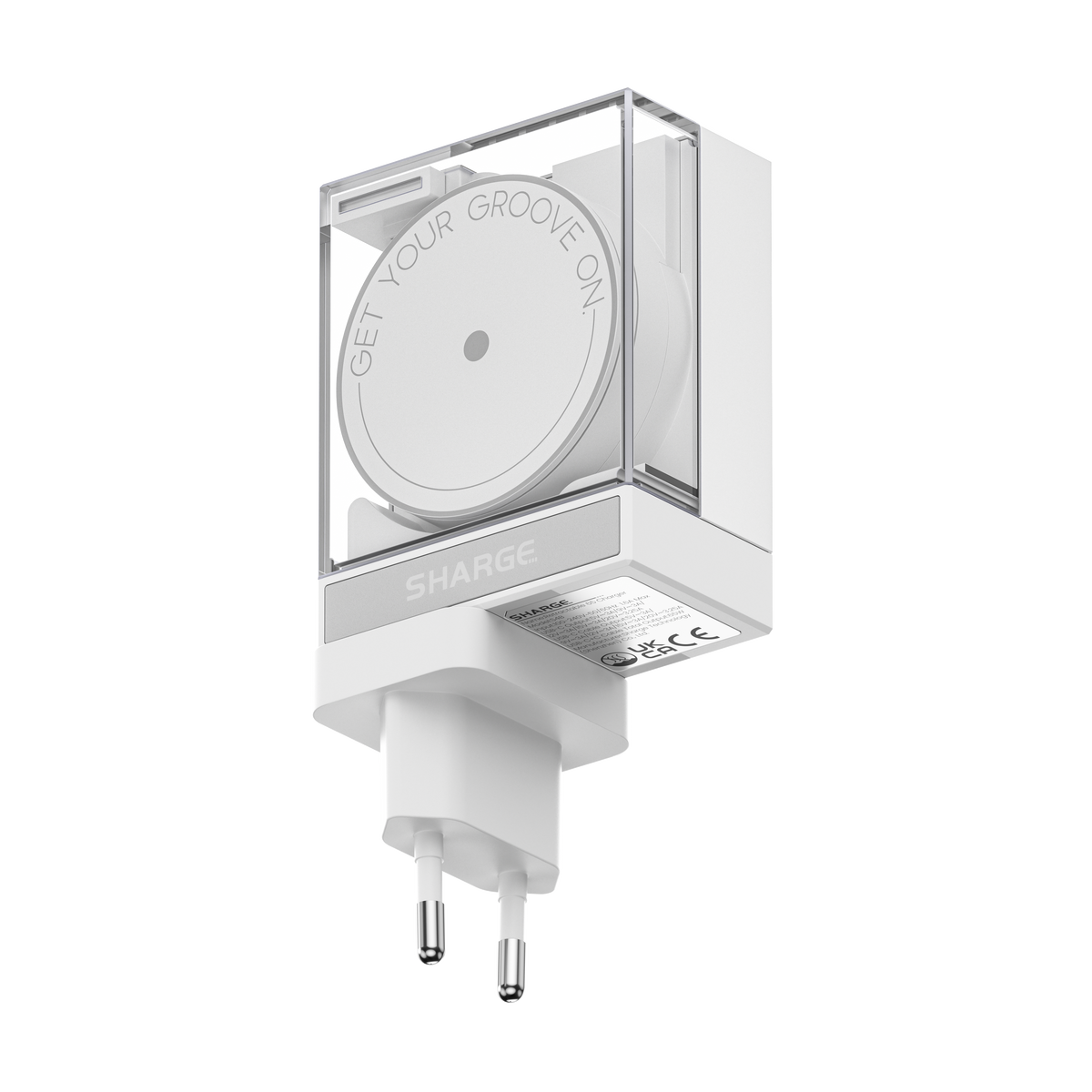 SHARGE Retractable 65W Charger EU PLUG - White