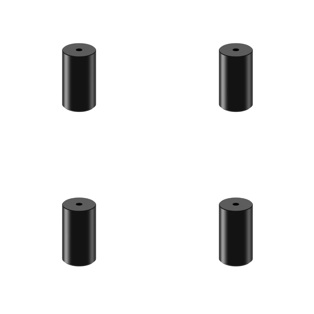 SSUPD Meshroom aluminiumsfødder – 3 cm, sort, 4 stk.