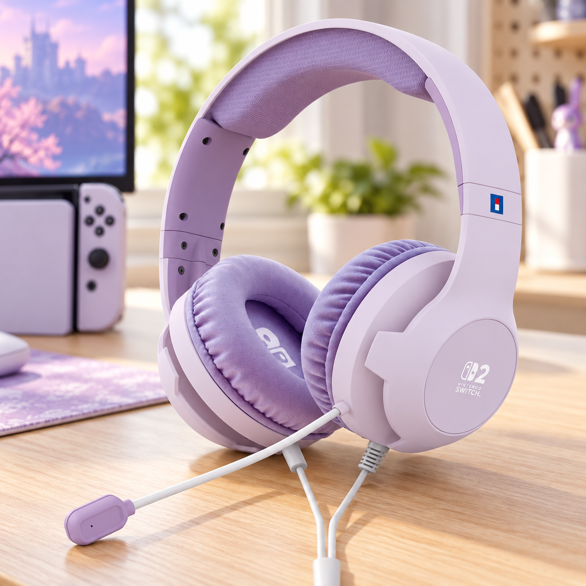 HORI Cozy Lavender gamingheadset – Nintendo Switch 2 – lilla – stemningsbillede