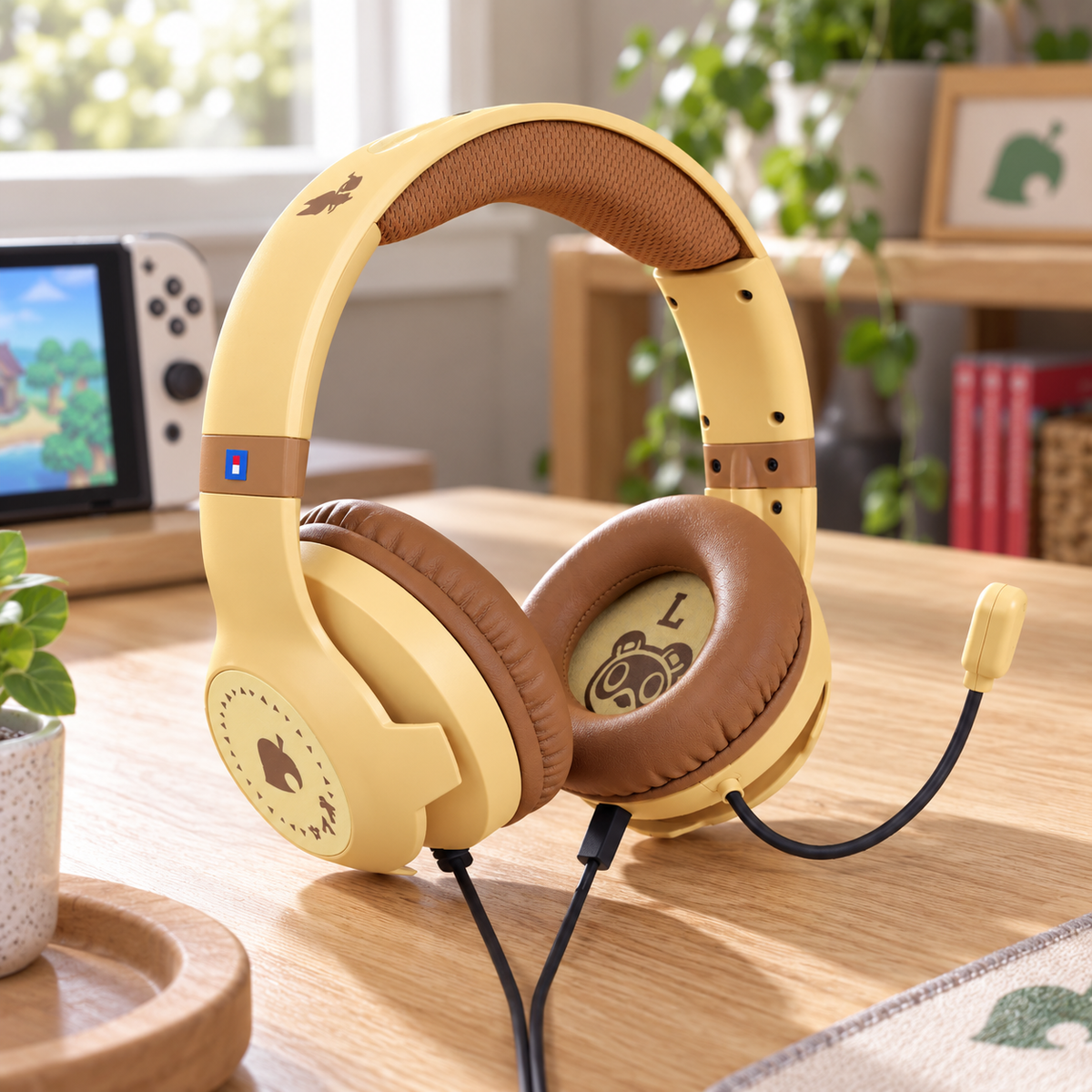 HORI Animal Crossing gamingheadset – Nintendo Switch 2 – brun – stemningsbillede