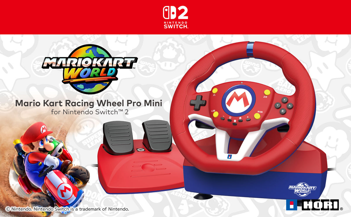 Producentens temabillede – HORI Mario Kart Racing Wheel Pro Mini – rat og pedaler – Switch 2