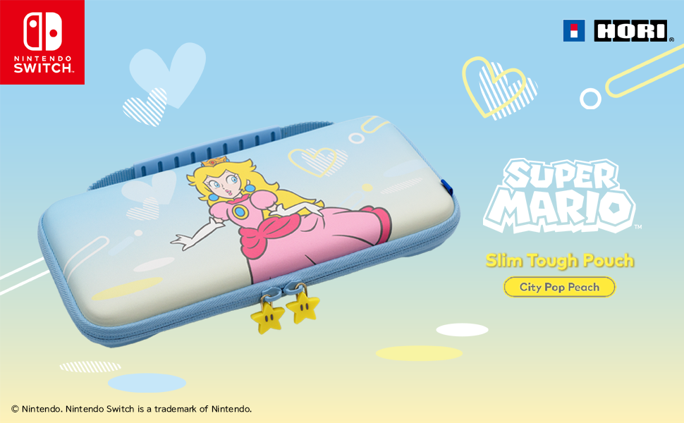 Producentens temabillede – HORI Slim Tough Pouch – City Pop Peach – Nintendo Switch