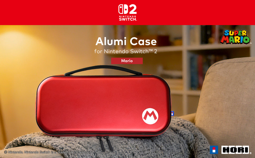 Producentens temabillede – HORI Alumi Case Mario – Nintendo Switch 2 – rød