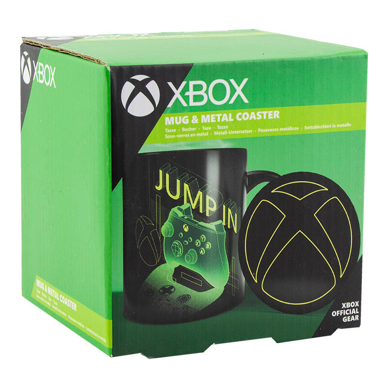 Xbox-mugg och metallunderläggset 300 ml