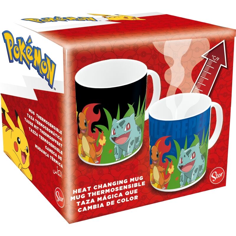 Färgskiftande mugg Squirtle - Pikachu - Charmander och Bulbasaur 325 ml