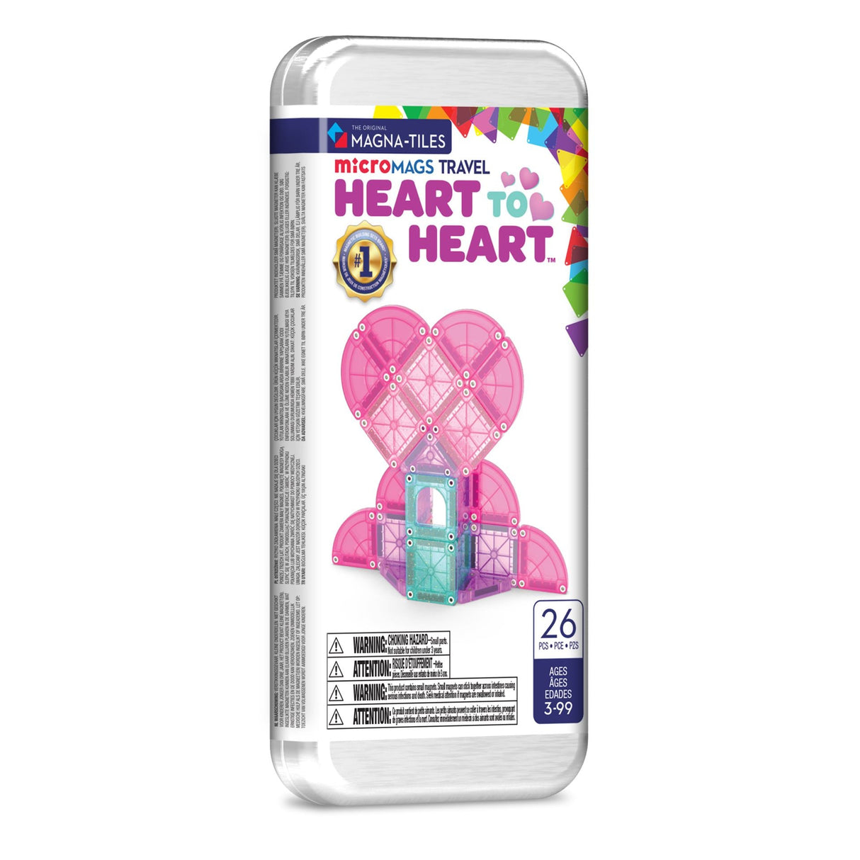 MAGNA-TILES - Heart to Heart Travel Set - microMAGS 26 pieces (90466) Magna Tiles