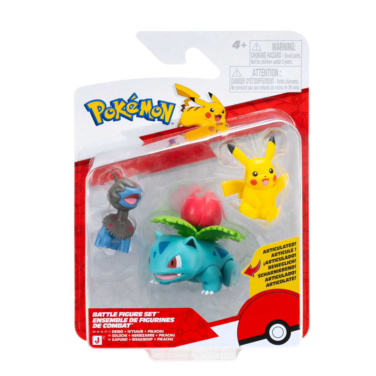 Pokémon - Battle Figure 3 Pack Pikachu, Ivysaur & Deino (PKW4561) Pokémon