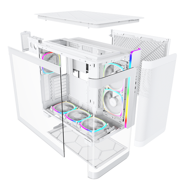 Montech King 95 Pro Hvid- curved glas