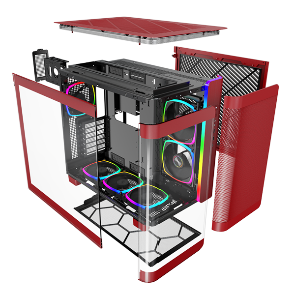 Montech King 95 Pro Rød- curved glas