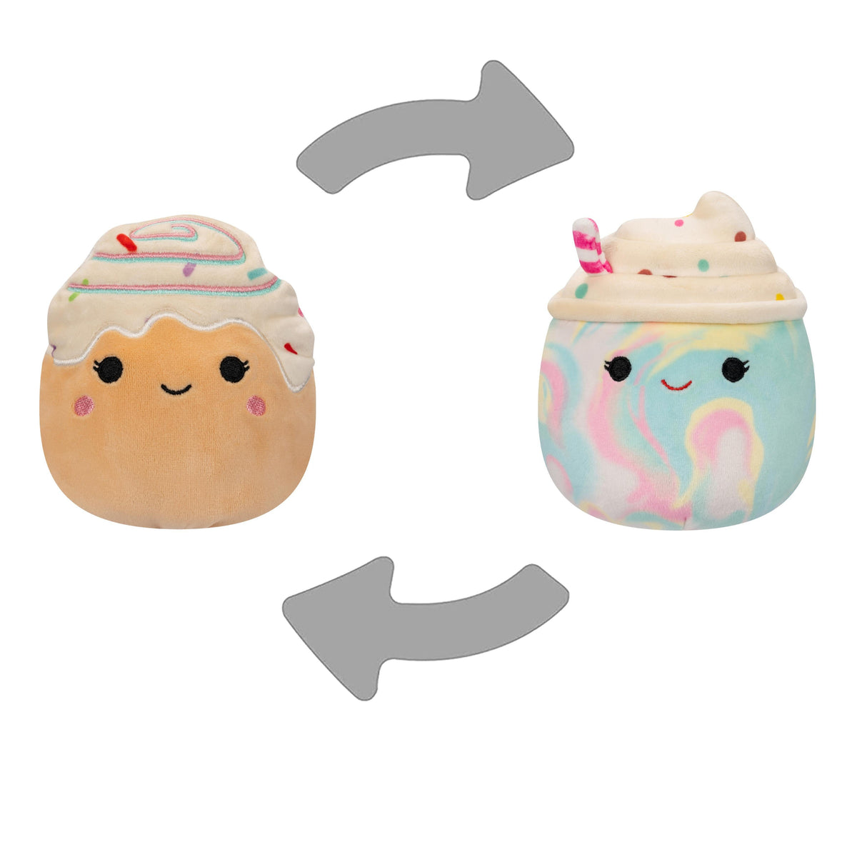 Squishmallows - Flip A Mallow 13 cm - Rainbow Milkshake/Chocolate Milkshake (23131P16) Squishmallows
