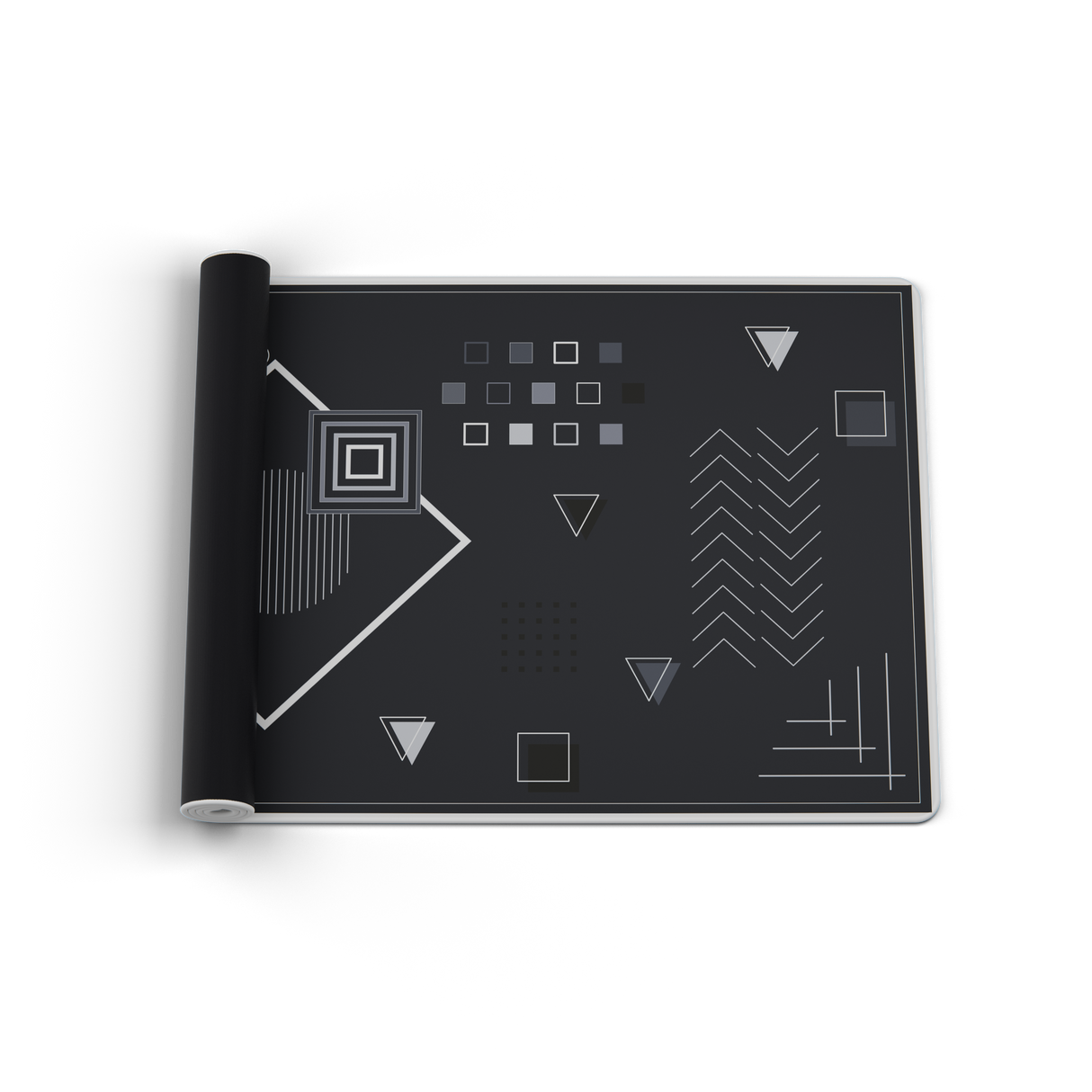 Mighty Setup - Geometrisk Glitch Svart Musmatta 90*40 cm
