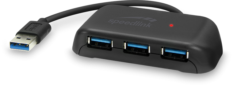 SpeedLink SNAPPY EVO USB-hubb, 4-portar, USB 3.0, passiv, svart