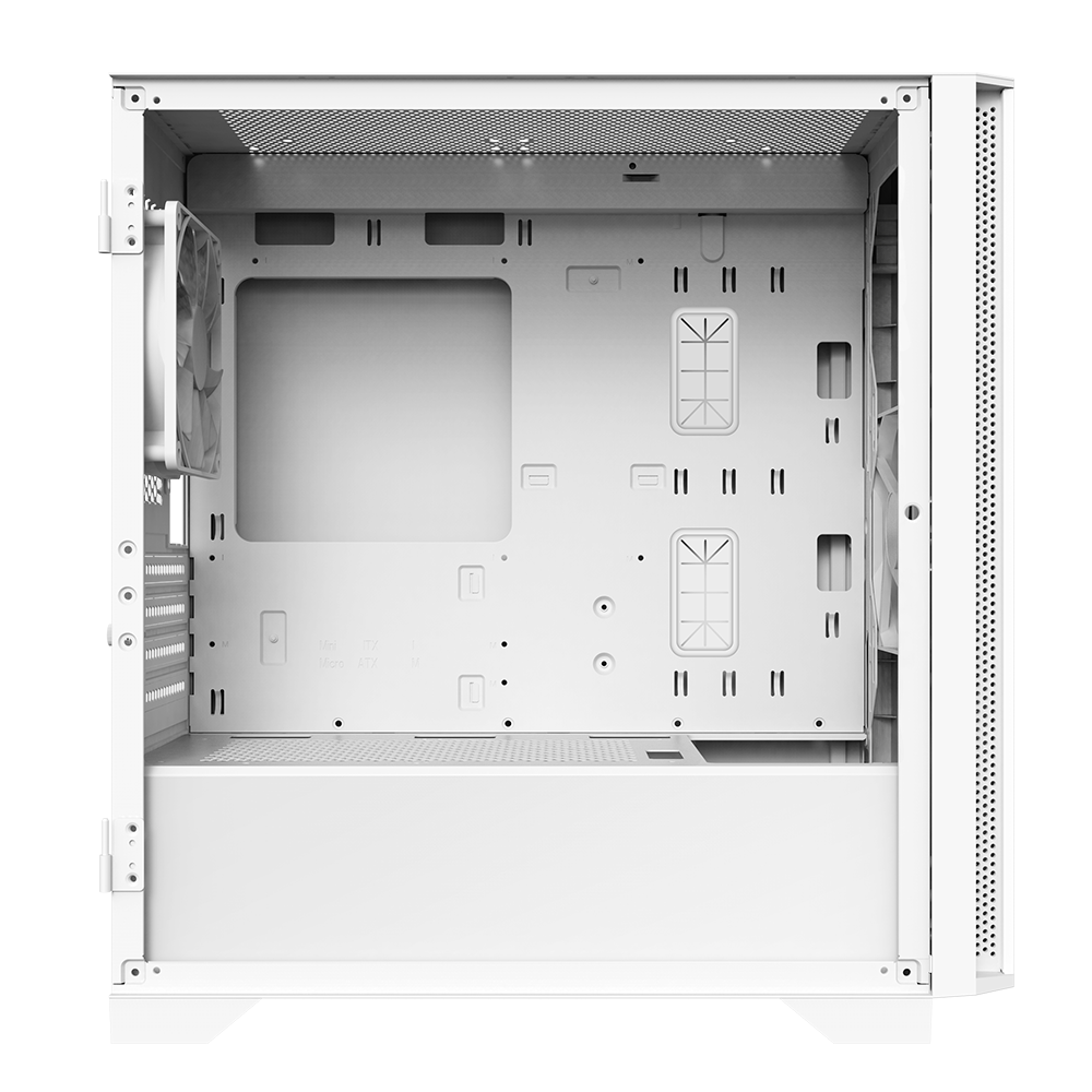 Montech Air 100 ARGB Vit - Micro ATX, härdat glas, 4x ARGB-fläktar ingår