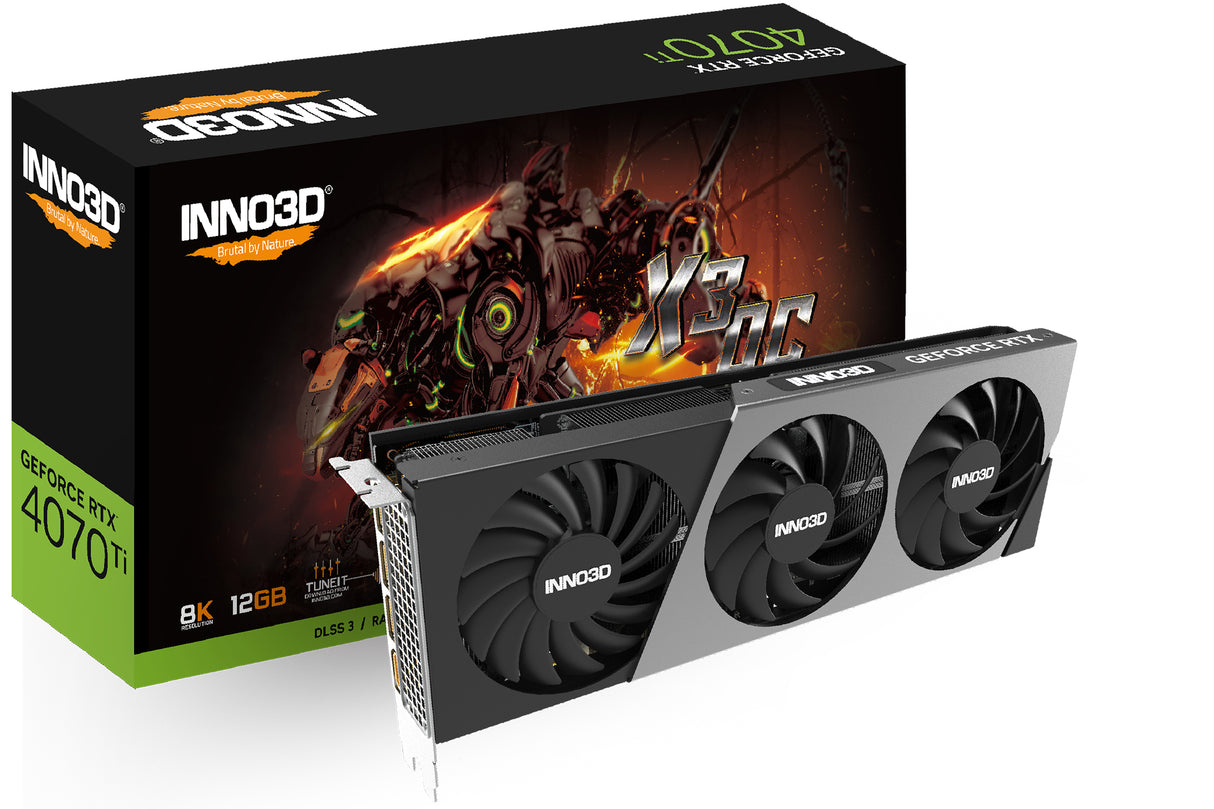 Inno3D GeForce RTX 4070 Ti X3 OC - 12 GB GDDR6X RAM - Grafikkort