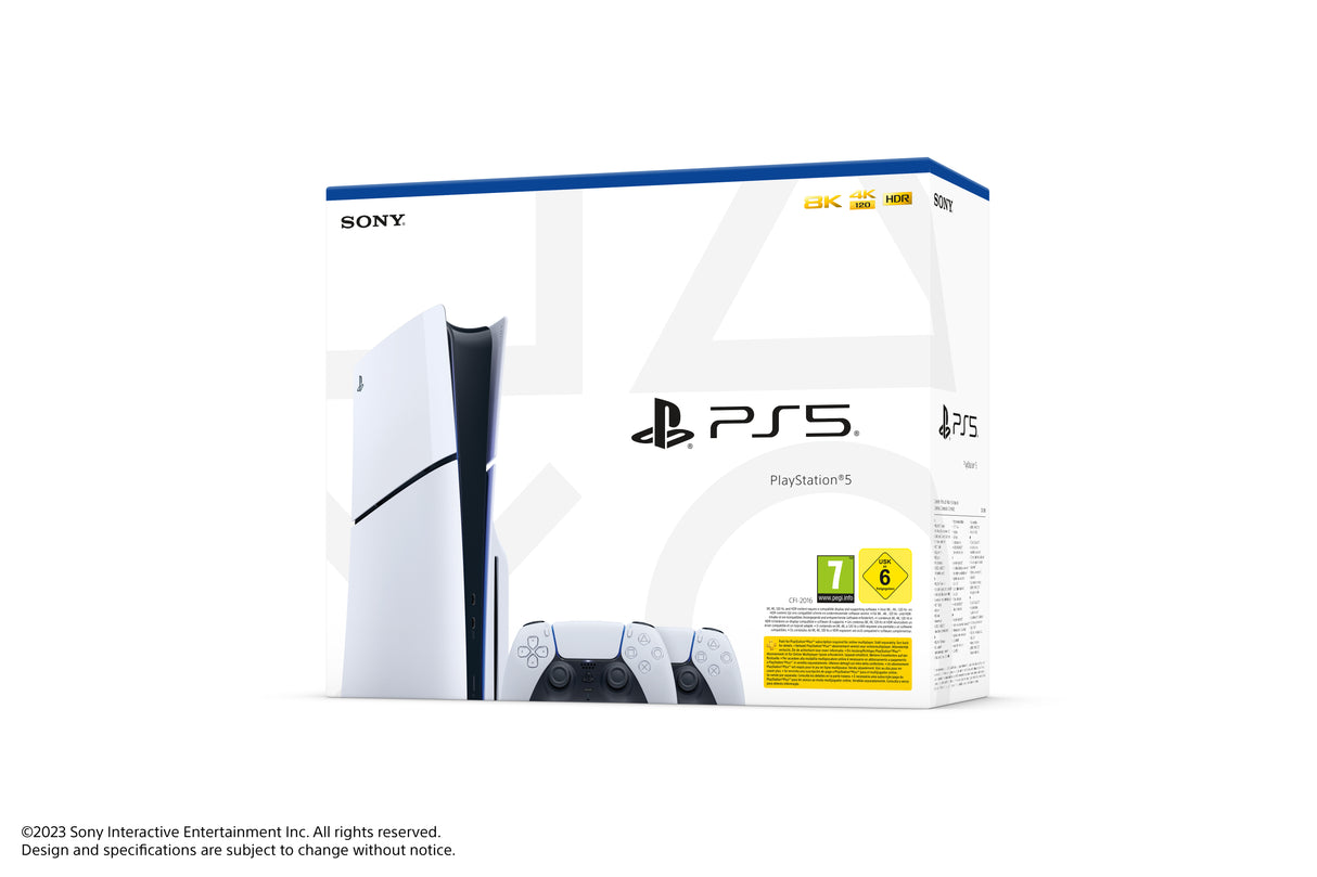 Sony Playstation 5 Slim med skivenhet inkl. 2 handkontroller
