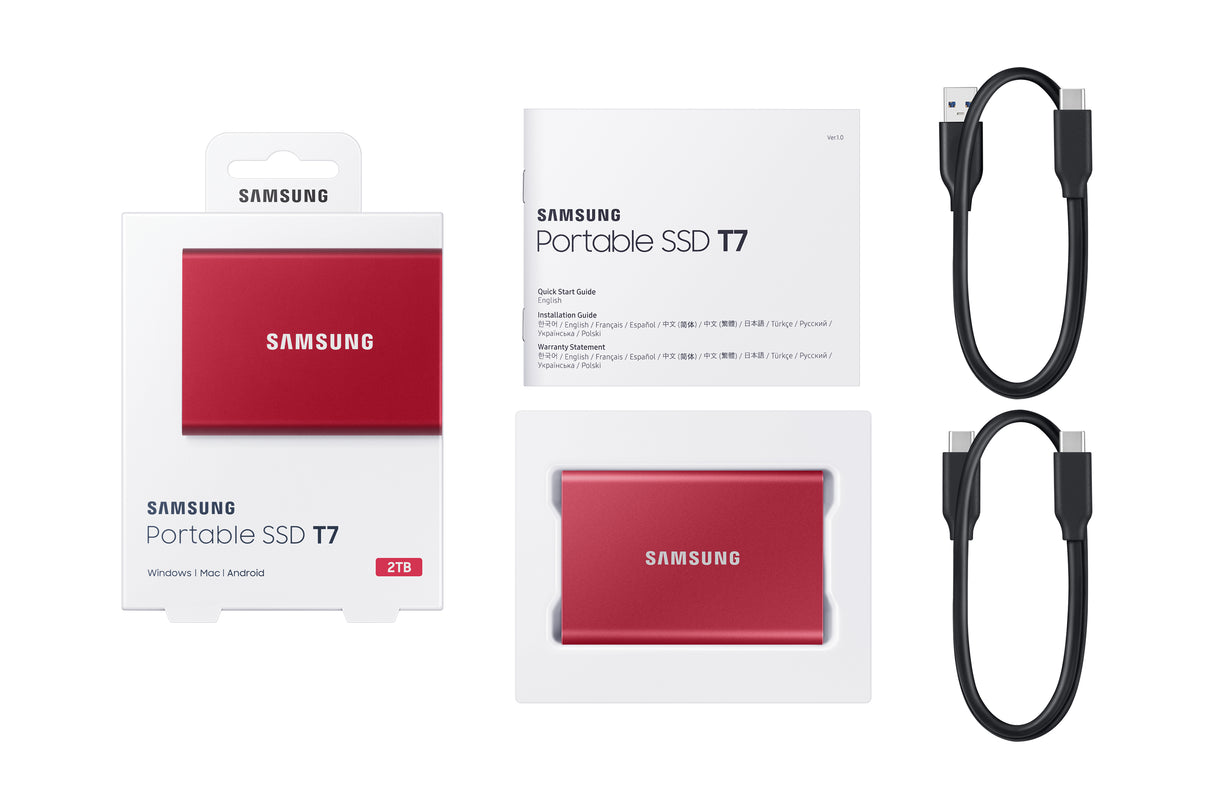 Samsung Bärbar SSD T7 SSD MU-PC2T0R 2TB USB 3.2 Gen 2