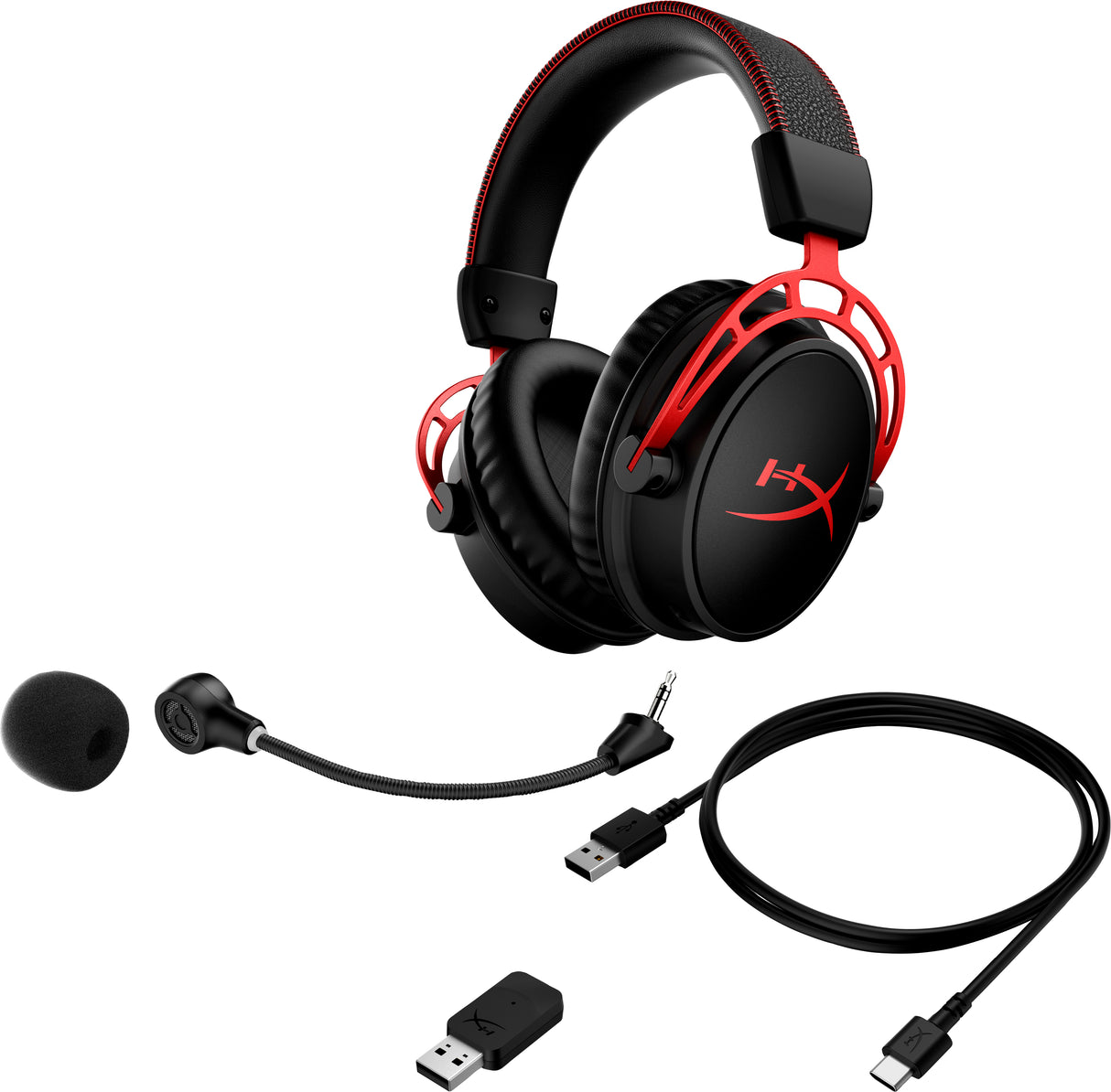 HyperX Cloud Alpha trådlöst headset svart rött