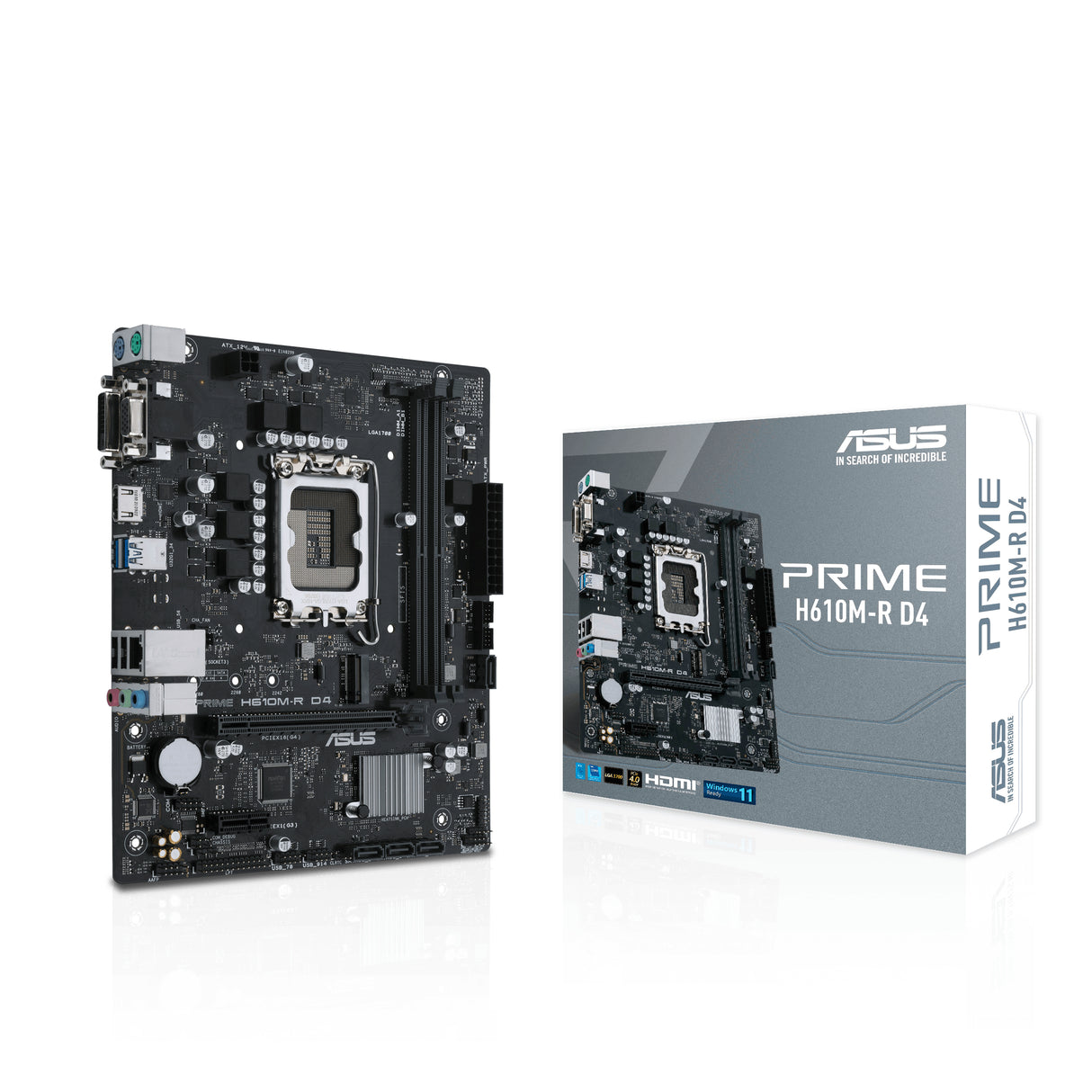 ASUS PRIME H610M-R D4 (mATX, H610, LGA 1700, DDR4) - Moderkort