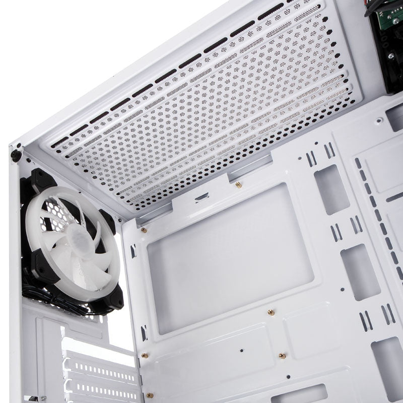 Kolink Observatory RGB Midi-Tower, Tempered Glass - White Window Kolink
