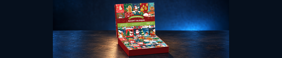 Merry Christmas julekalenderpuslespil – 1.008 brikker