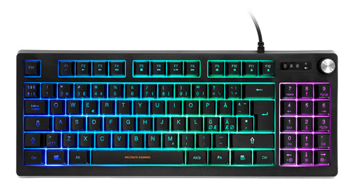 DELTACO GAMING DK230 Tangentbord Membran RGB Kablage Pan Nordic