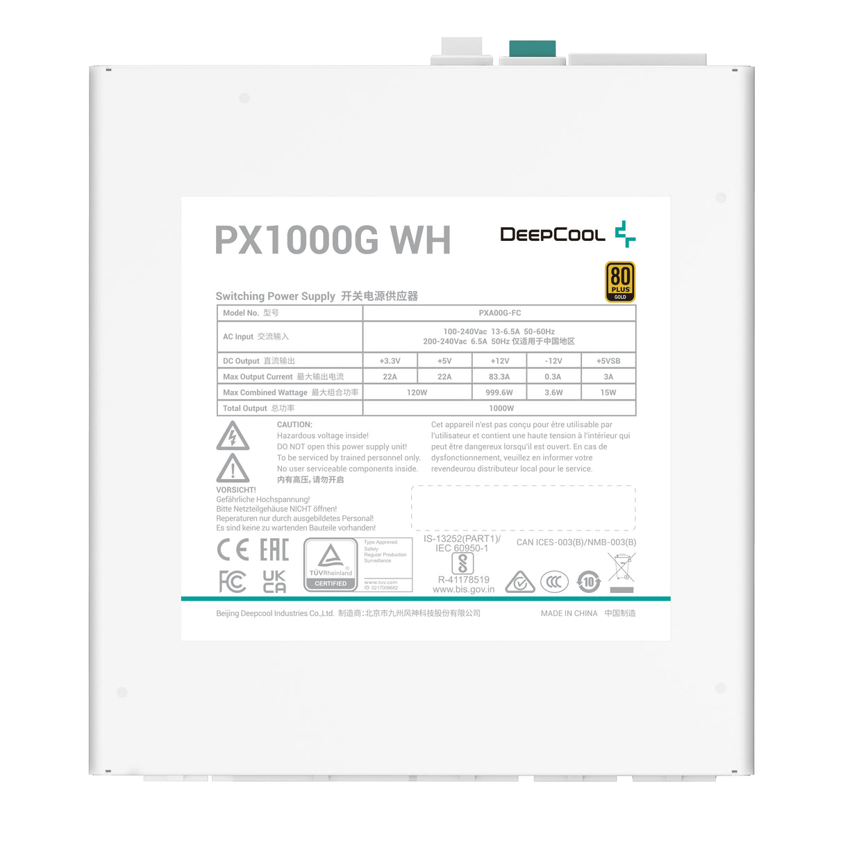 DeepCool PX1000-G Vit 1000W - 80+ Guld ATX 3.0