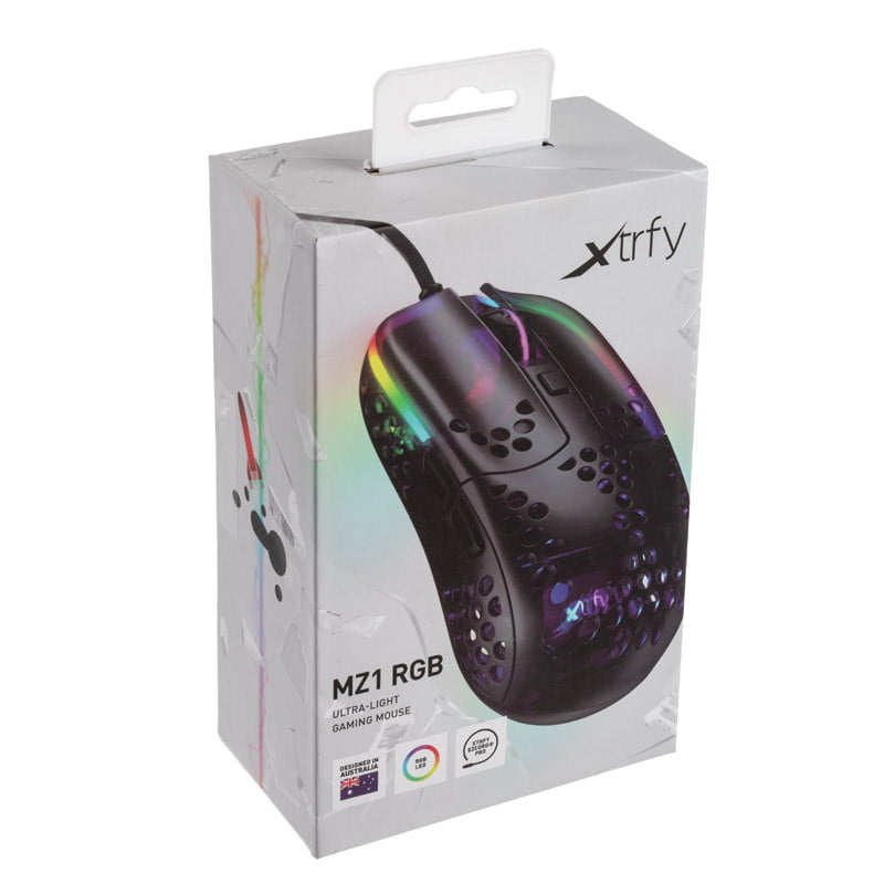 Xtrfy MZ1 RGB Rail Gaming Mus, Svart Transparent