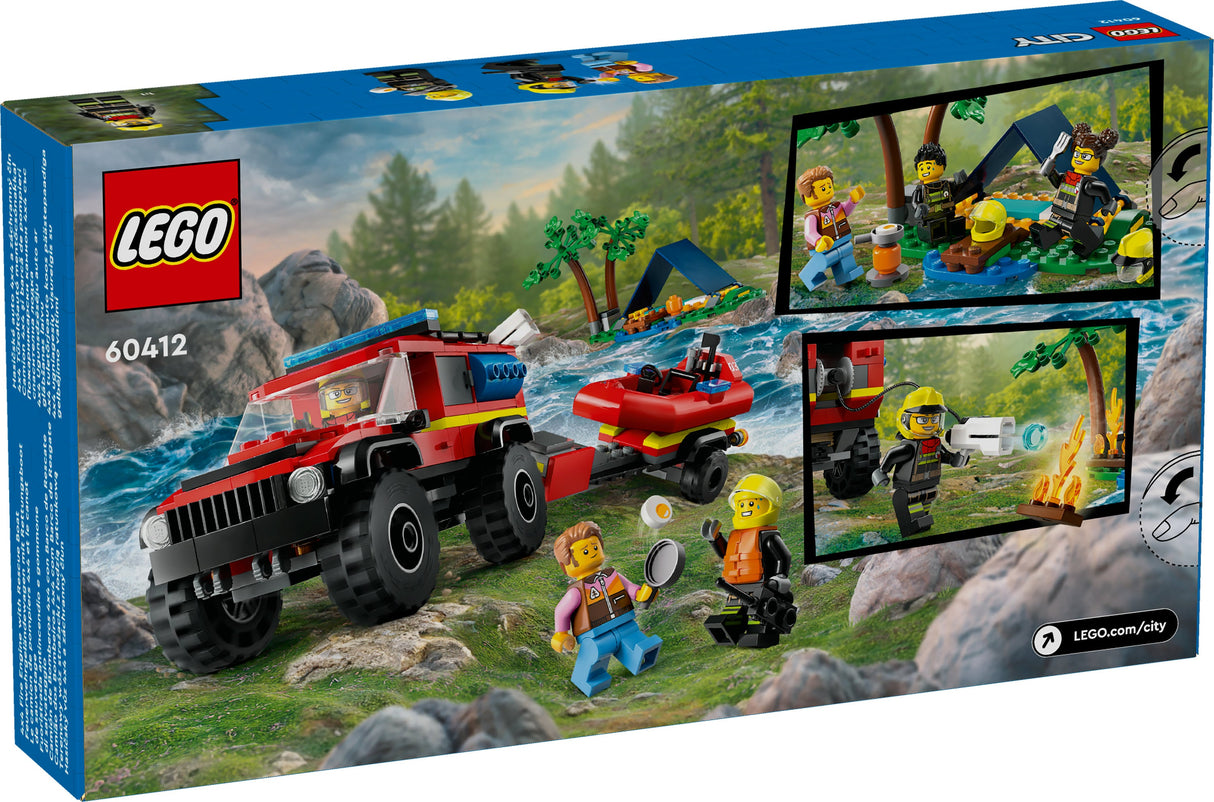 LEGO 60412 Stadsbrand Terrängfordon Med Räddningsbåt, Byggsats