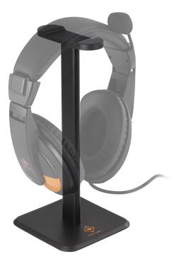 Sort Deltaco Gaming GAM-071-headsetstander – vist med headset